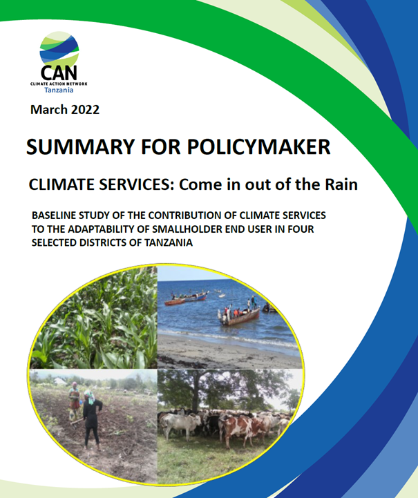 SUMMARY FOR POLICYMAKERS: Climate Services; Come in out of the Rain