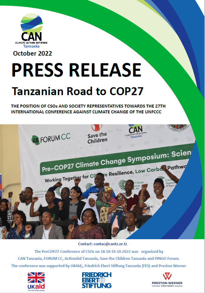 Press Release: Tanzanian Pre-COP27-Conference (English)